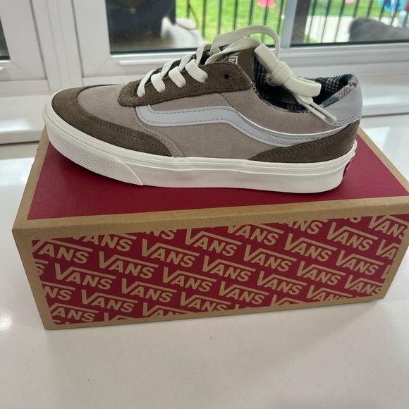 Woman’s Vans Brooklyn Warm Taupe/plaid - Picture 2 of 8